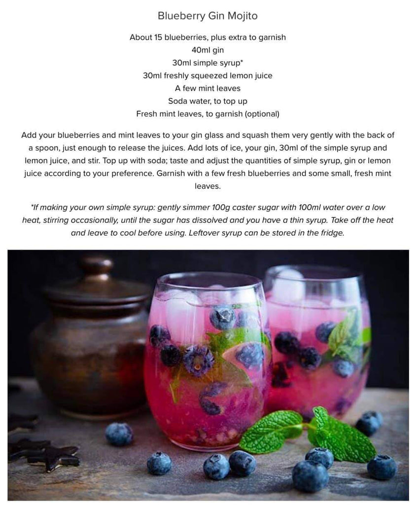 Blueberry gin mojito